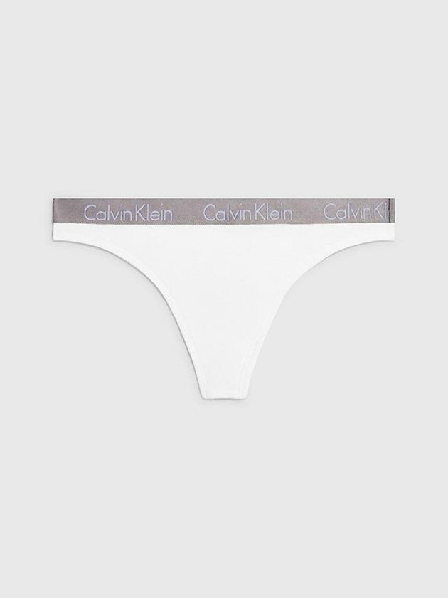 Calvin Klein USA Radiant Cotton Womens Thong White 2196437-GM